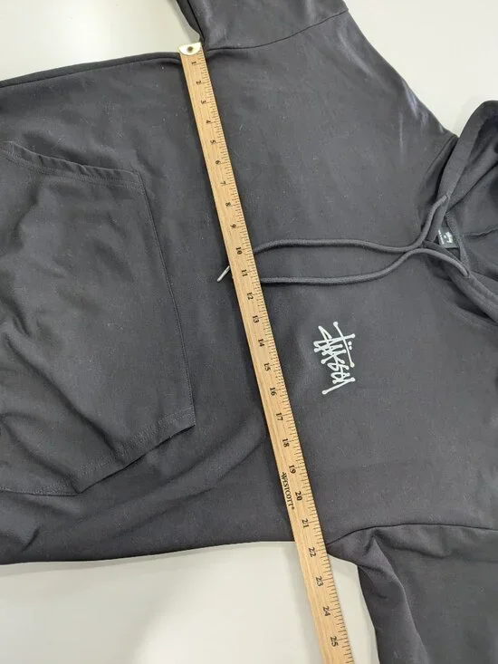 Stussy Basic Black Hoodie Pullover - Picture 9 of 12